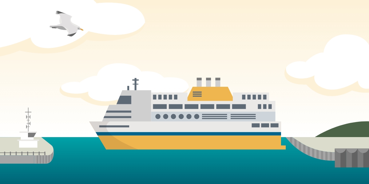 SussexIFCA_ClearSeas06.jpg Clear Seas illustration showing Newhaven Harbour and ferry